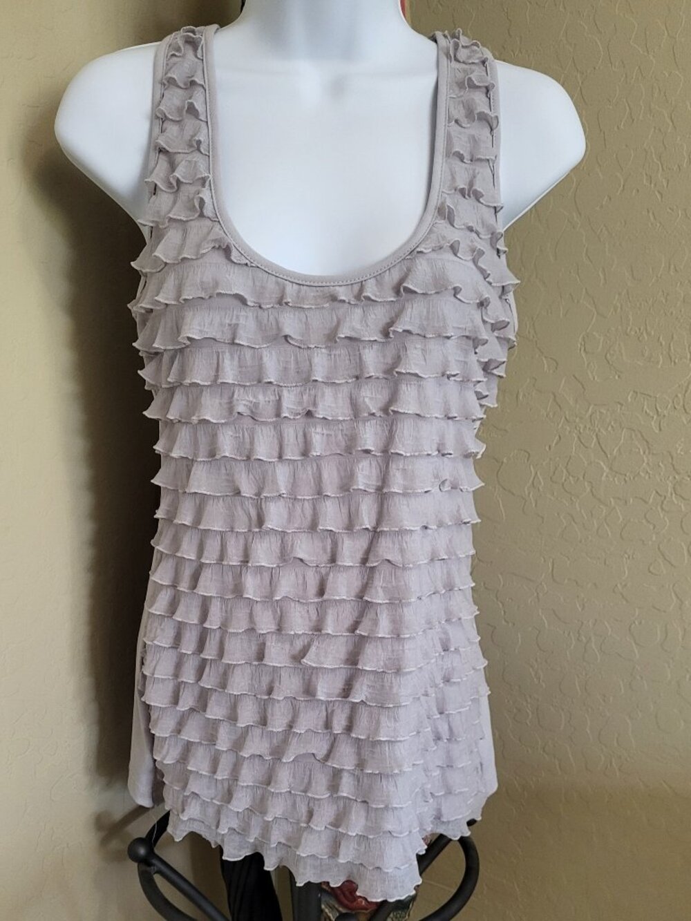 L8ter tiered ruffled racerback tank top